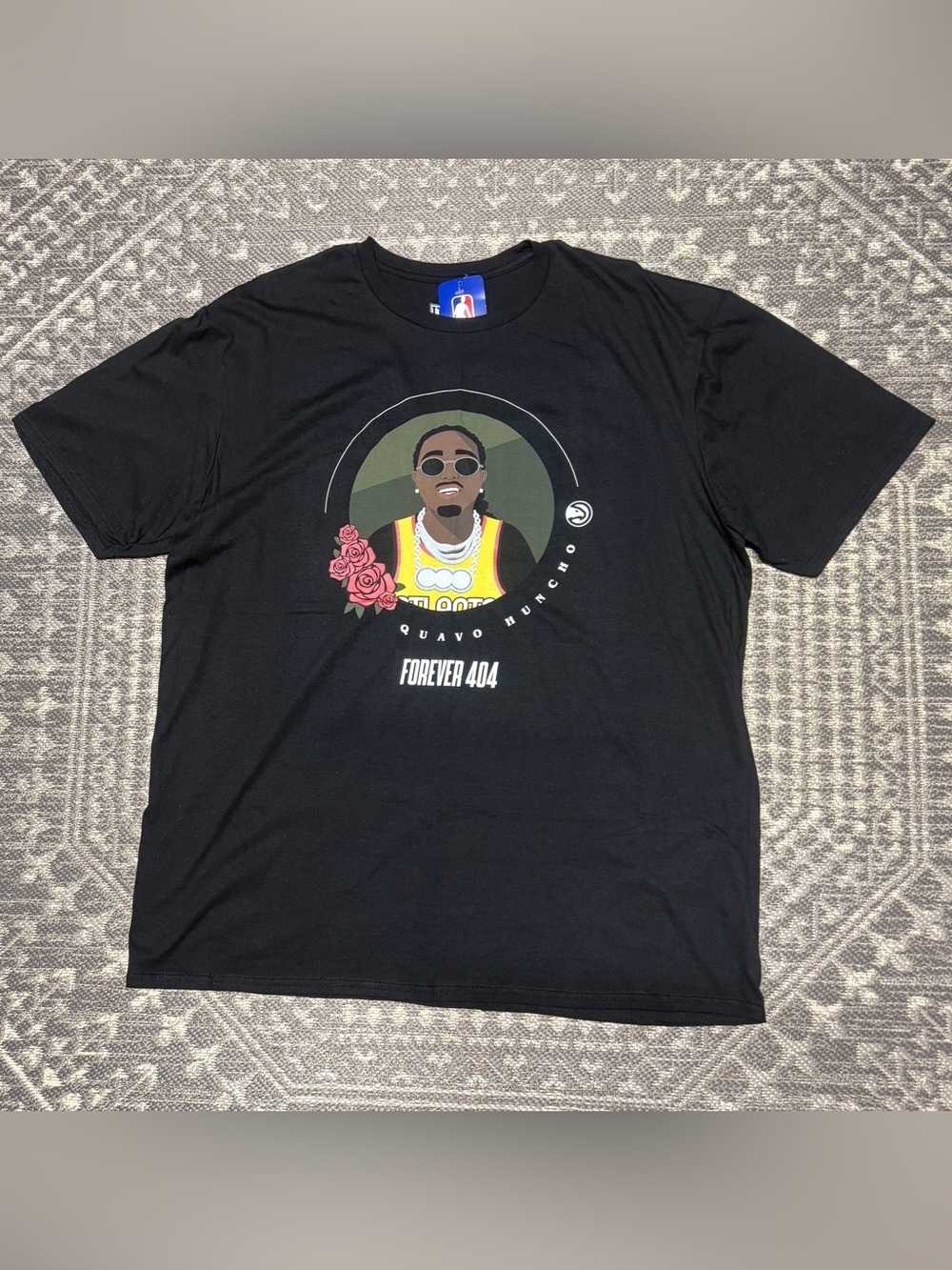NBA Black Graphic 'Forever 404' Short Sleeve Tee QUAVO HUNCHO